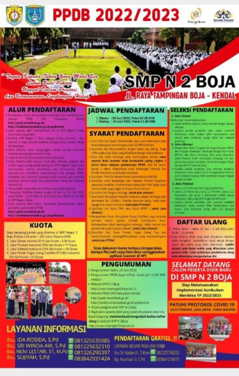 PPDB SMP NEGERI 2 BOJA TAHUN PELAJARAN 2021/2022